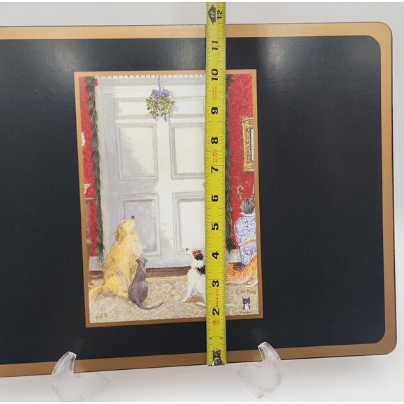 Set Of 4 Pimpernel Placemats Dog and Cat at Christmas Door Ciao Bella Studios - Picture 6 of 16